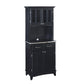 Buffet of Buffets Black with Hutch - Stainless Steel Top