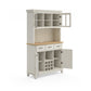 Buffet of Buffets Off-White Buffet with Hutch and Wine Rack - Hardwood Top