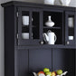 Buffet of Buffets Black with Hutch and Wine Rack - Brown Hardwood Top