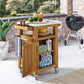 Maho Brown Outdoor Kitchen Cart - Compact