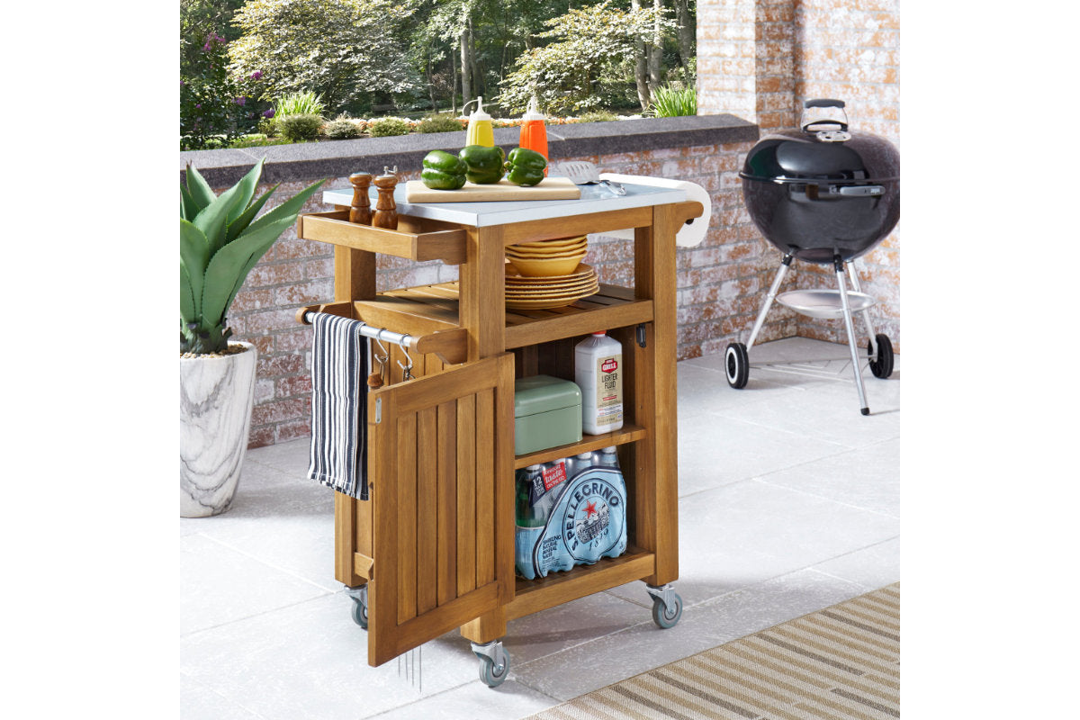 Maho Brown Outdoor Kitchen Cart - Compact