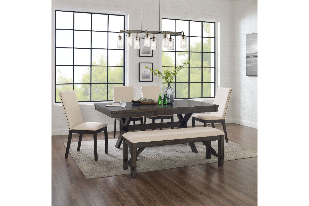 Hayden 6Pc Dining Set W/Upholstered Chairs - Slate