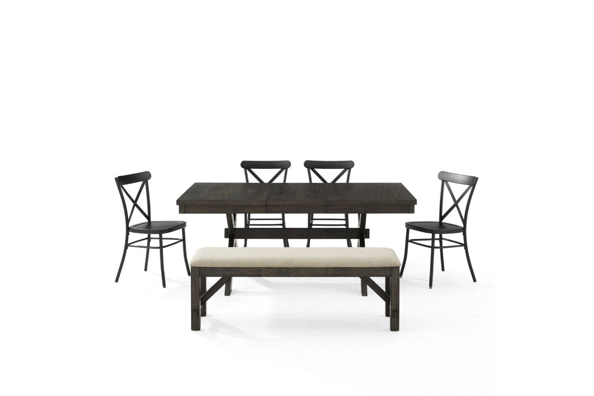 Hayden 6Pc Dining Set W/Camille Chairs - Matte Black