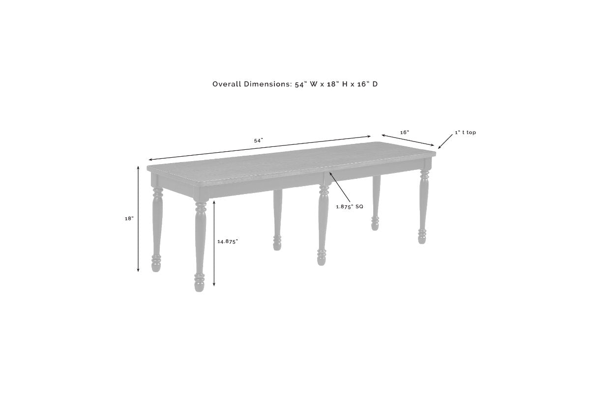 Shelby Dining Bench - Distressed White