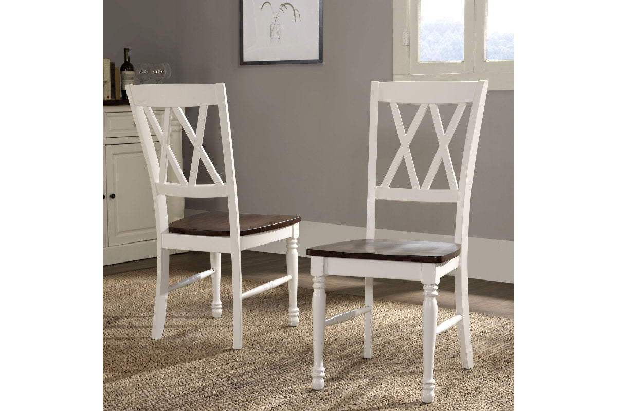 Shelby 2Pc Dining Chair Set - Distressed White