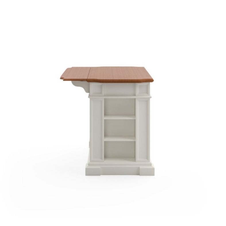 Americana Off-White Kitchen Island W/Drop Leaf