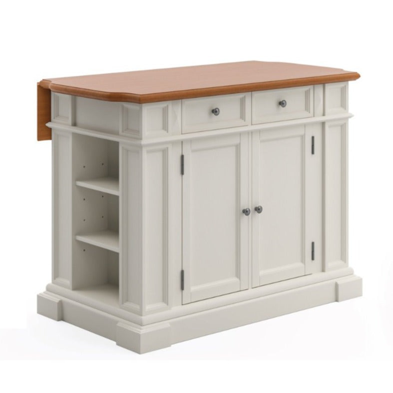 Americana Off-White Kitchen Island W/Drop Leaf