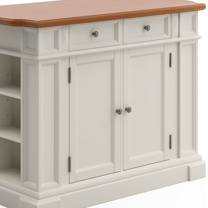 Americana Off-White Kitchen Island W/Drop Leaf