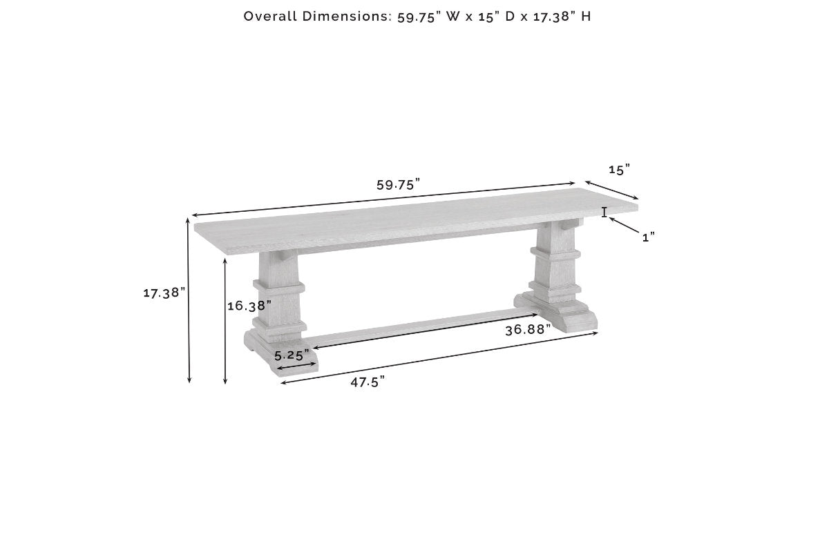 Joanna Dining Bench - Rustic Brown