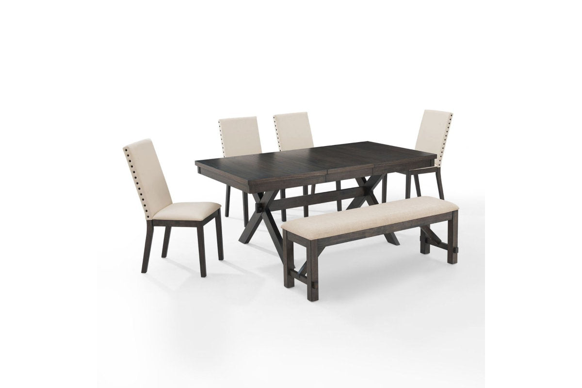 Hayden 6Pc Dining Set W/Upholstered Chairs - Slate