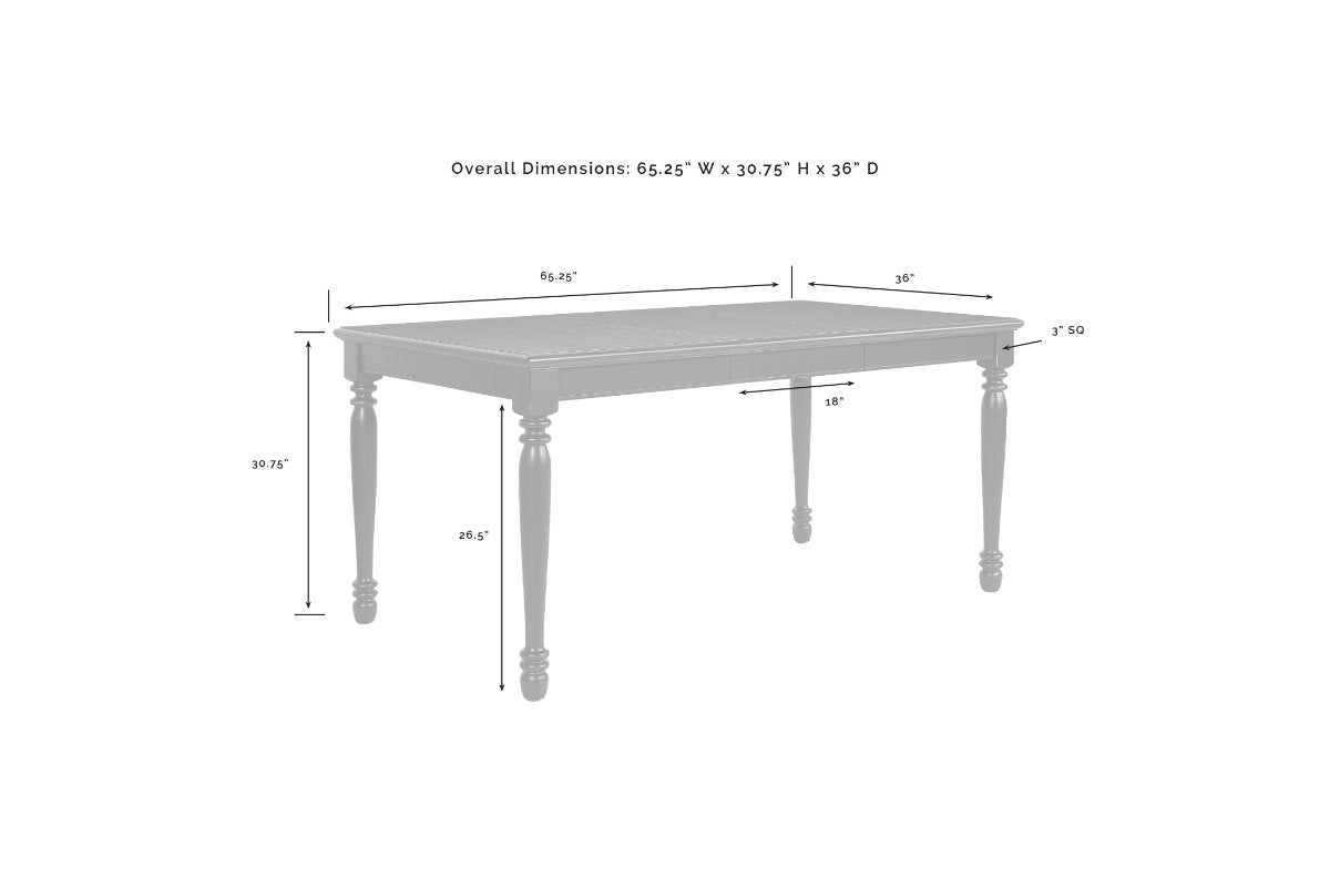 Shelby Dining Table - Distressed White