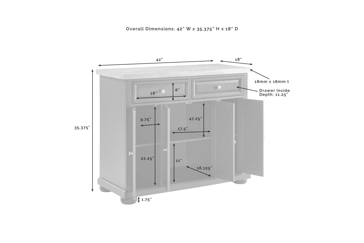 Madison Kitchen Island/Cart - Emerald Green & Natural