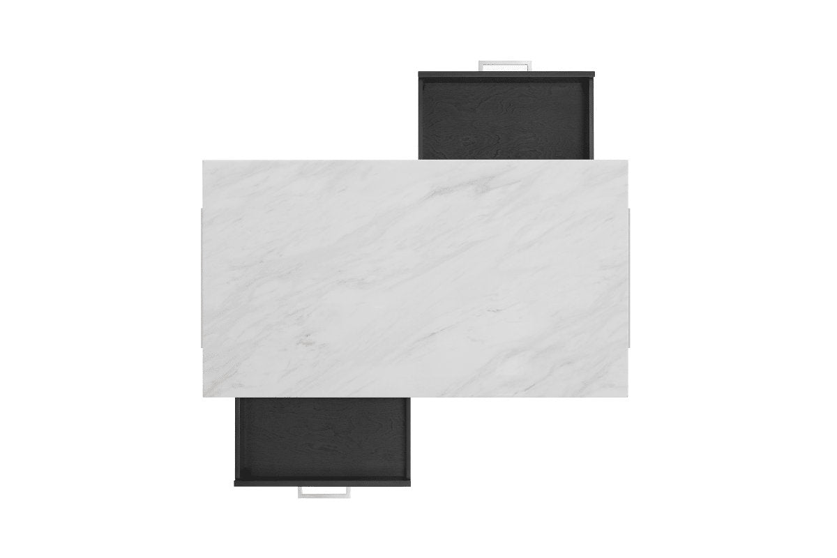 Audrey Faux Marble Top Kitchen Island - Black & White Marble Top