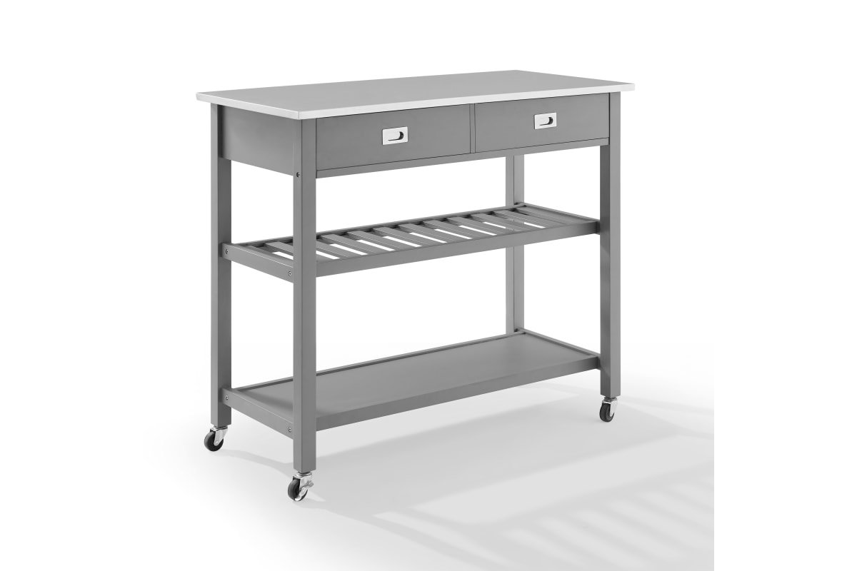 Chloe Stainless Steel Top Kitchen Island/Cart  - Gray