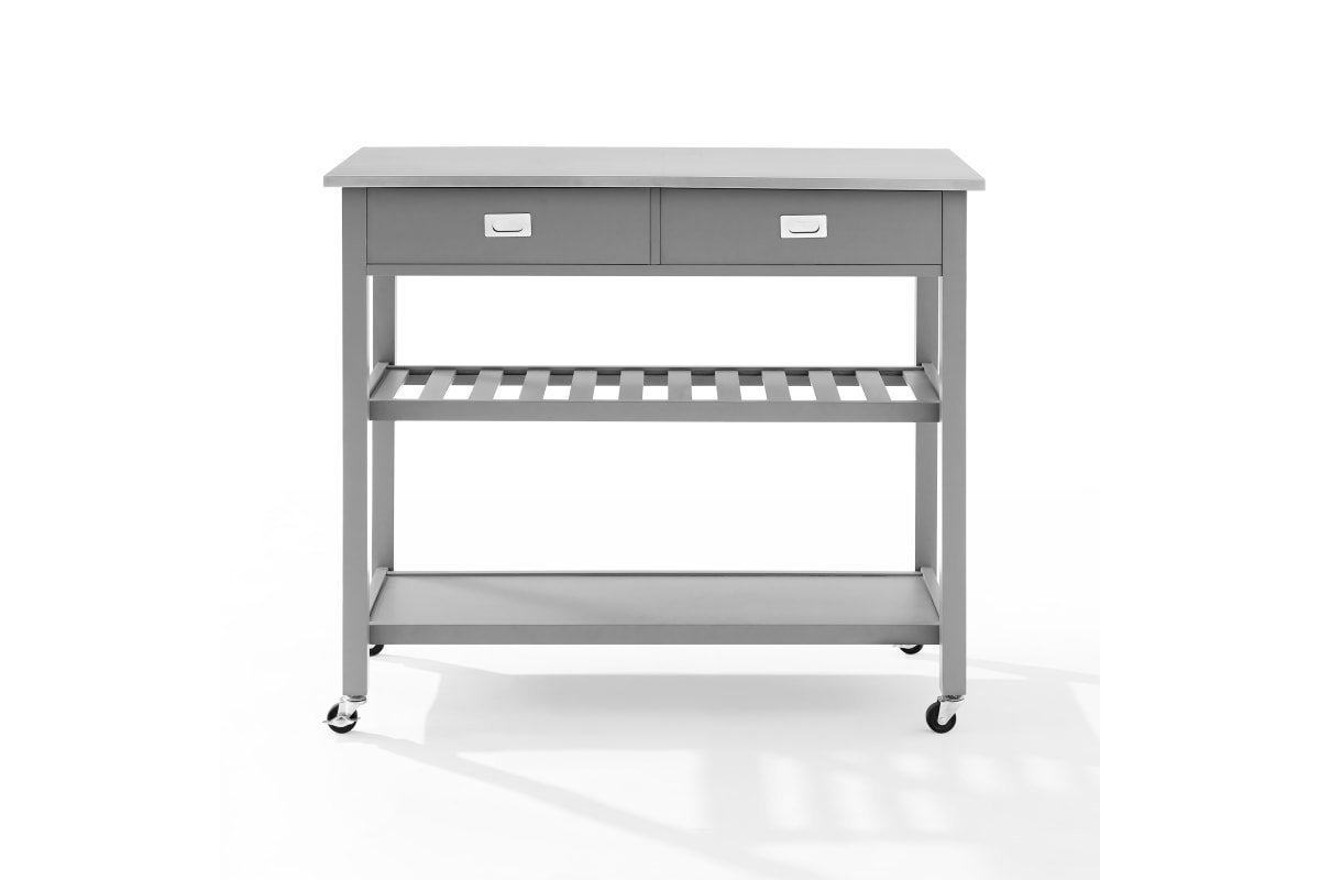 Chloe Stainless Steel Top Kitchen Island/Cart  - Gray