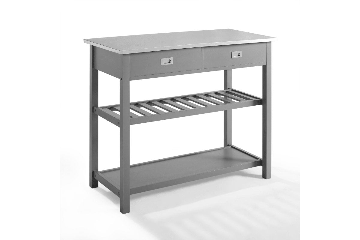 Chloe Stainless Steel Top Kitchen Island/Cart  - Gray