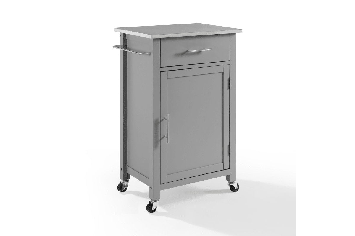 Savannah Stainless Steel Top Compact Kitchen Island/Cart - Gray