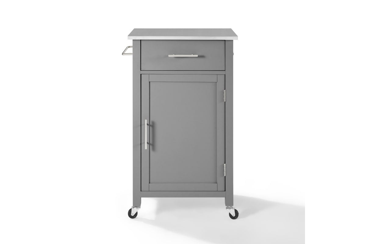 Savannah Stainless Steel Top Compact Kitchen Island/Cart - Gray