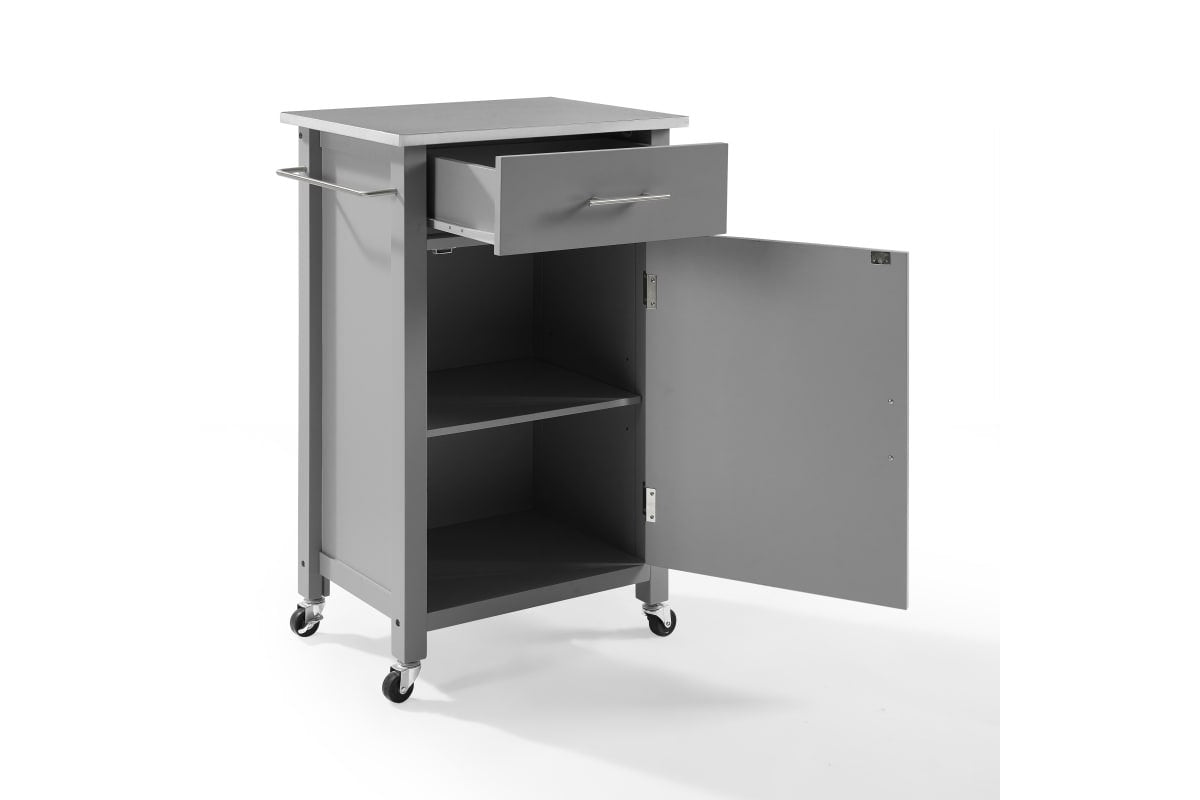 Savannah Stainless Steel Top Compact Kitchen Island/Cart - Gray