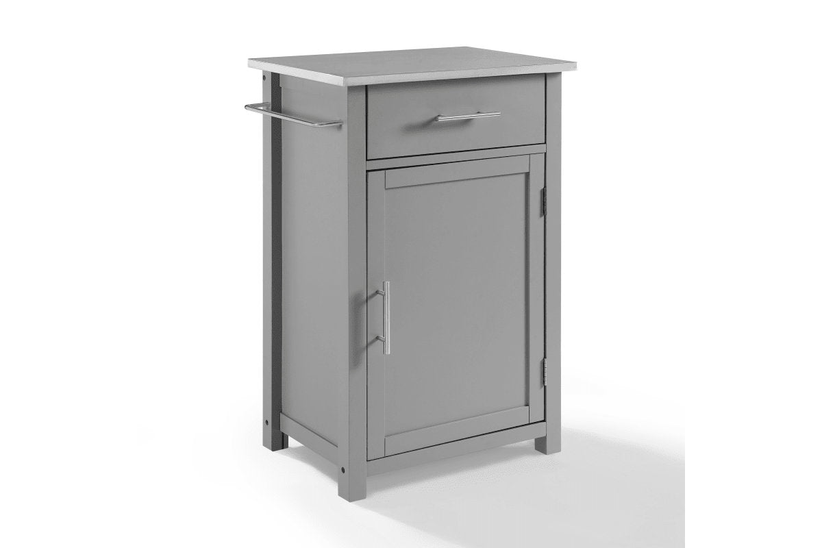 Savannah Stainless Steel Top Compact Kitchen Island/Cart - Gray