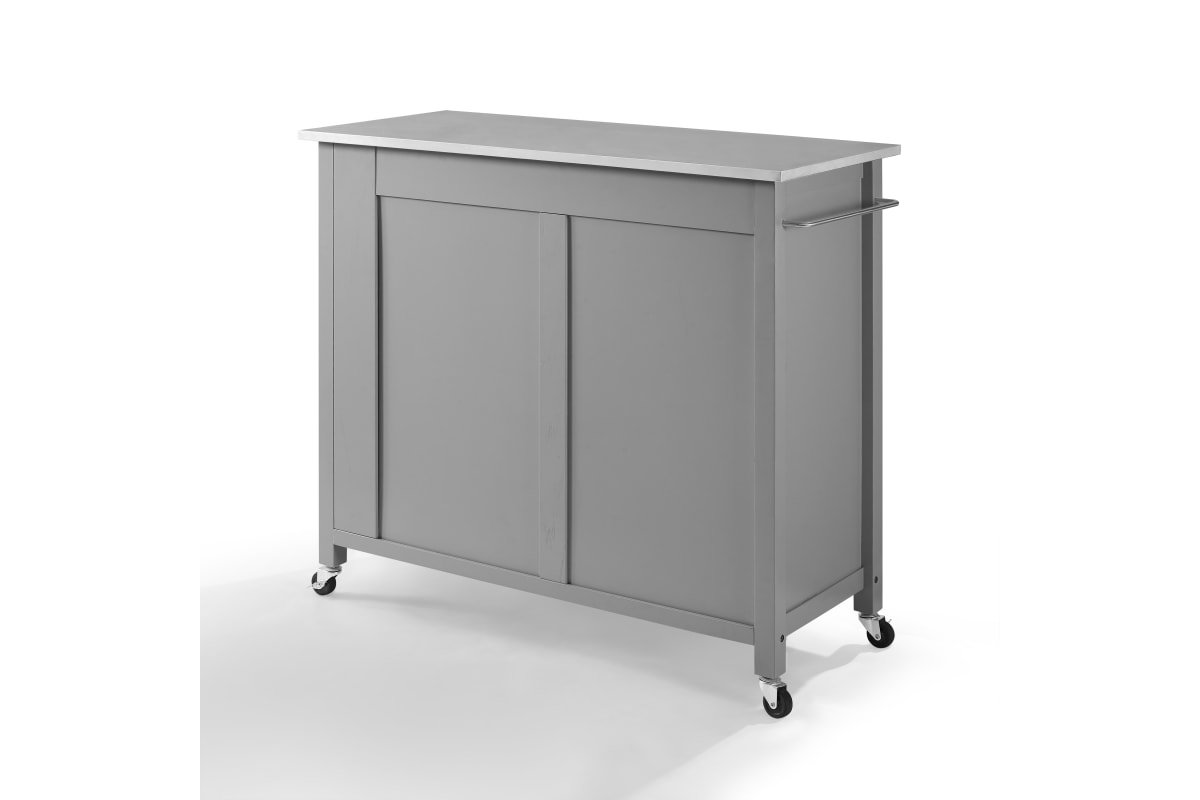 Savannah Stainless Steel Top Full-Size Kitchen Island/Cart - Gray