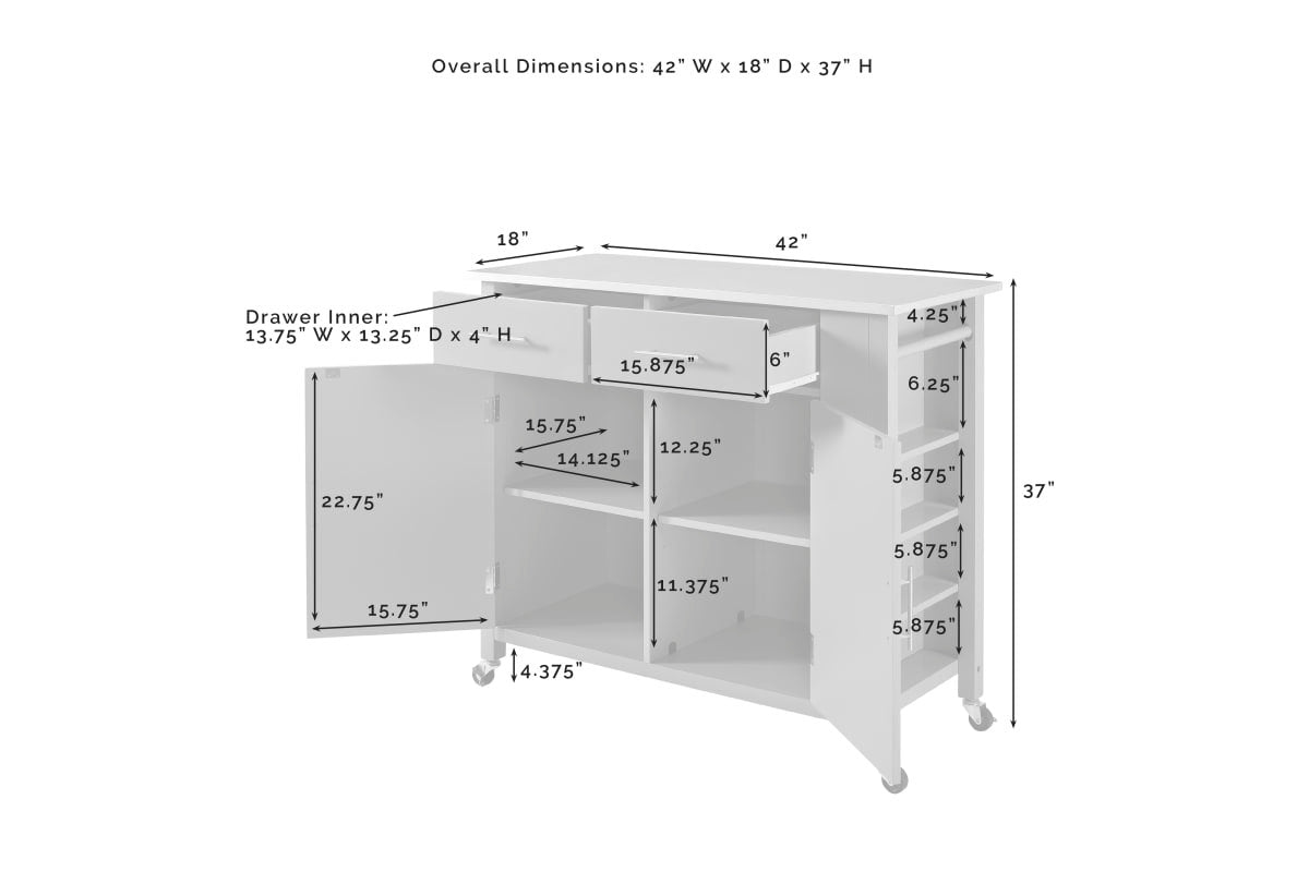 Savannah Wood Top Drop Leaf Kitchen Island/Cart - Mint Green