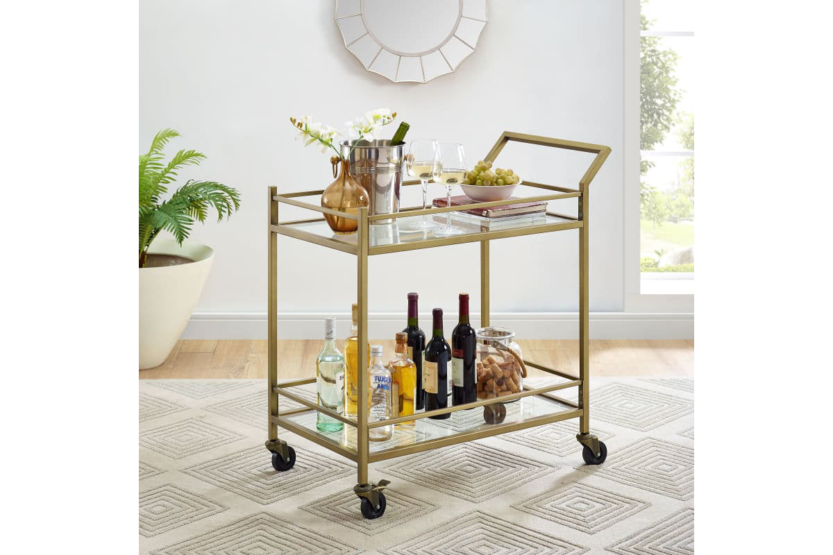 Aimee Bar Cart - Gold Finish