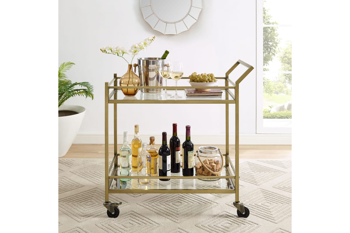 Aimee Bar Cart - Gold Finish