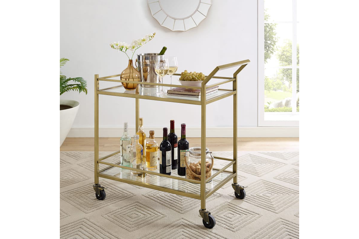 Aimee Bar Cart - Gold Finish