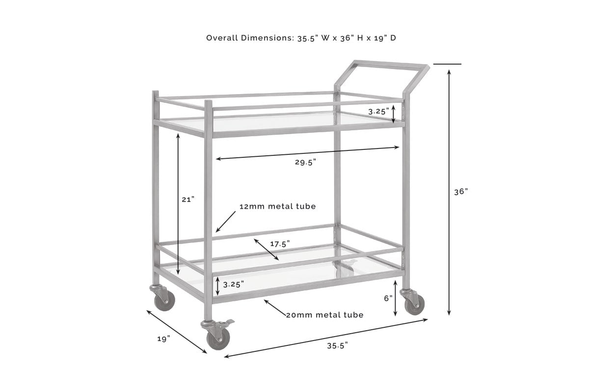 Aimee Bar Cart - Gold Finish