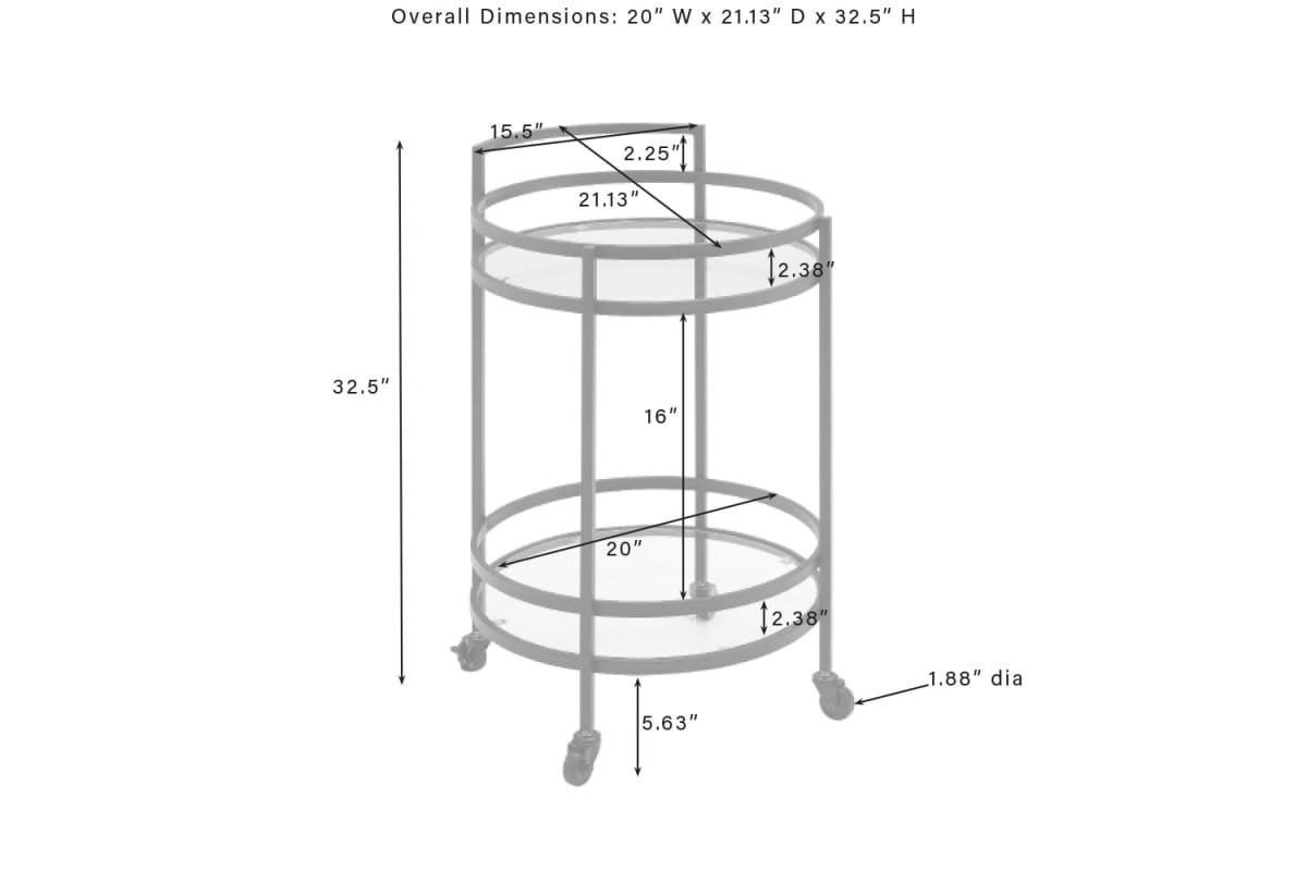 Bailey Round Bar Cart - Matte Black