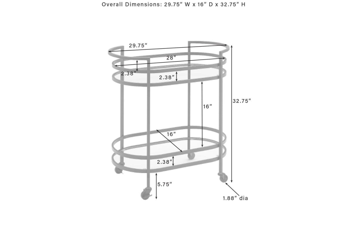 Bailey Bar Cart - Matte Black