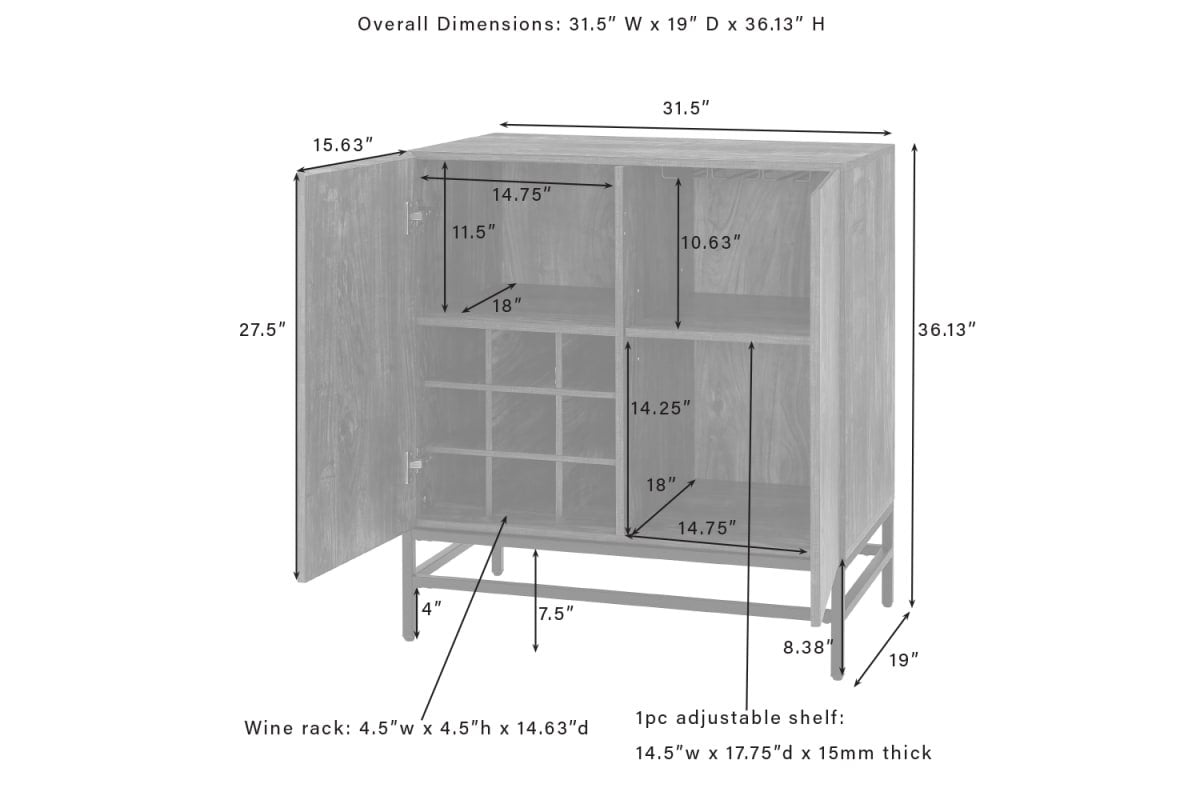 Jacobsen Bar Cabinet - Brown Ash