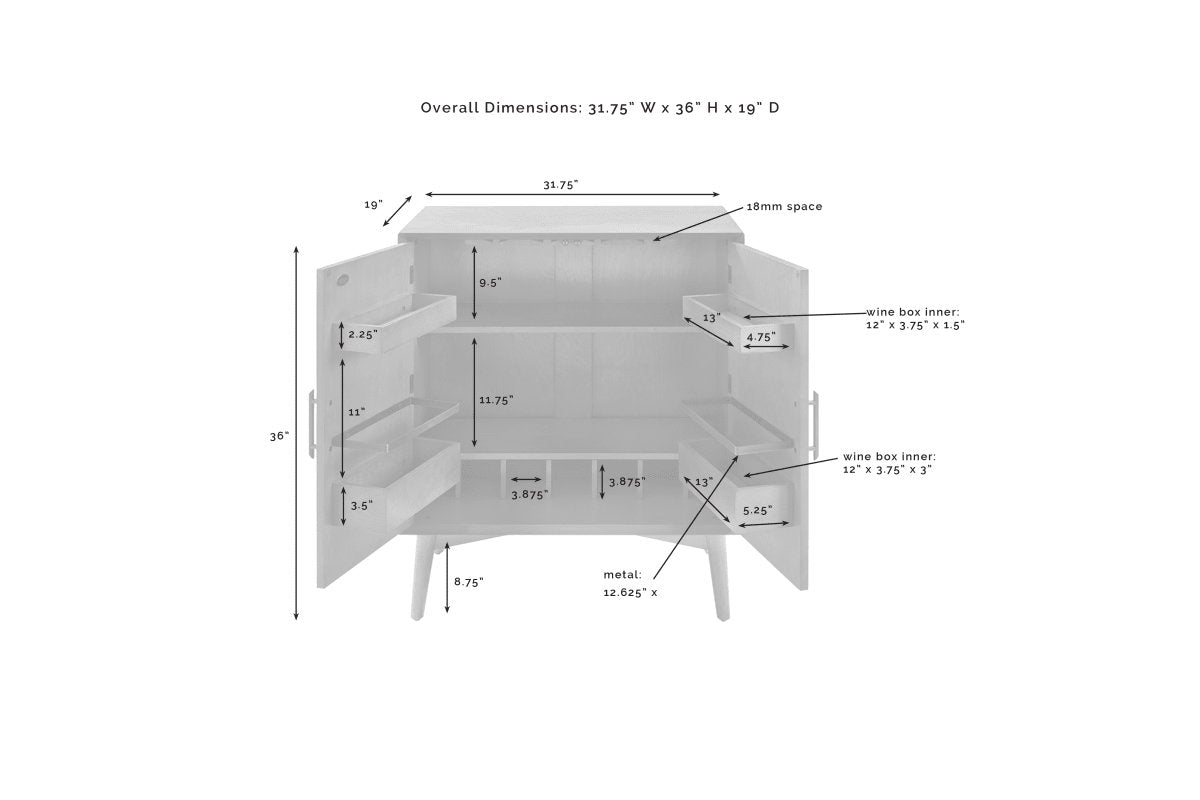 Landon Bar Cabinet - White