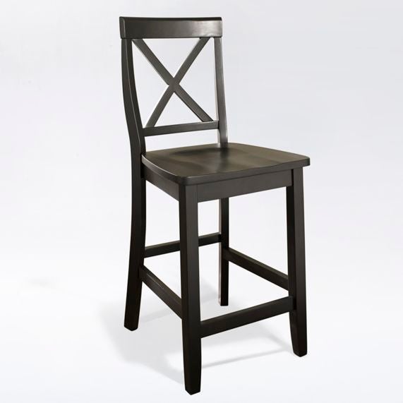 X-Back 2Pc Counter Stool Set - Black