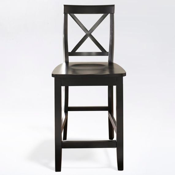 X-Back 2Pc Counter Stool Set - Black