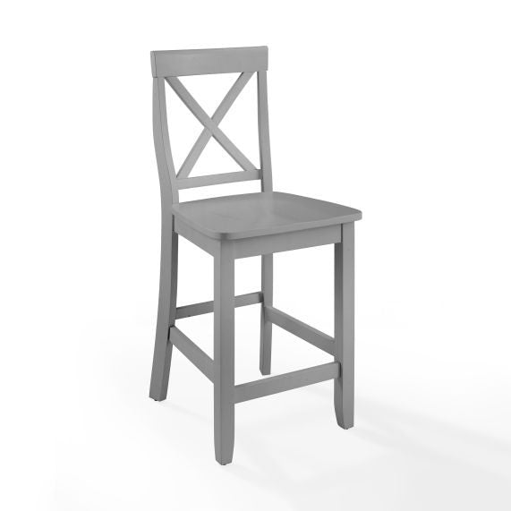 X-Back 2Pc Counter Stool Set - Gray