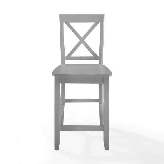 X-Back 2Pc Counter Stool Set - Gray