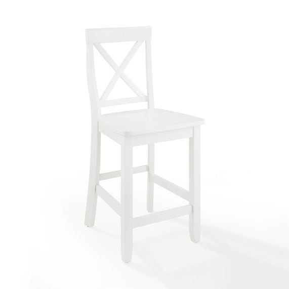 X-Back 2Pc Counter Stool Set - White