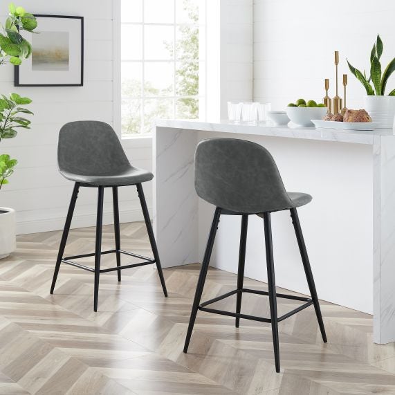 Weston 2Pc Counter Stool Set - Distressed Gray