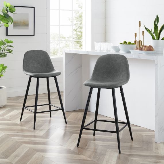 Weston 2Pc Counter Stool Set - Distressed Gray