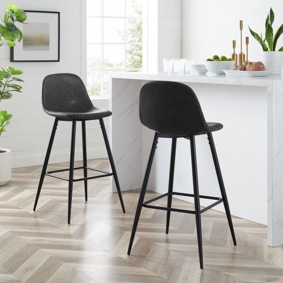 Weston 2Pc Bar Stool Set - Distressed Black