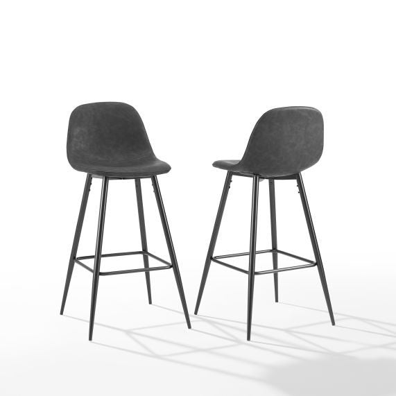 Weston 2Pc Bar Stool Set - Distressed Black