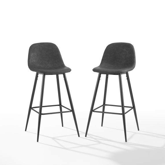 Weston 2Pc Bar Stool Set - Distressed Black