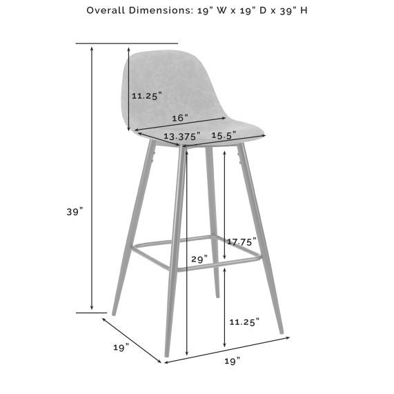 Weston 2Pc Bar Stool Set - Distressed Black