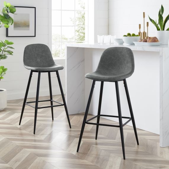 Weston 2Pc Bar Stool Set - Distressed Gray