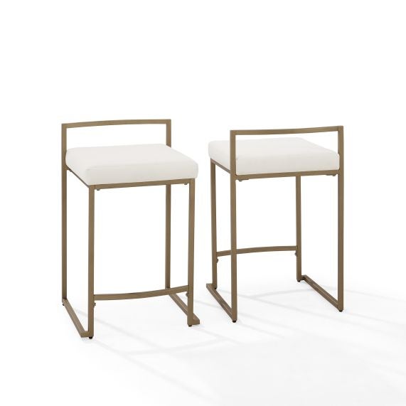 Harlowe 2Pc Counter Stool Set - Crème