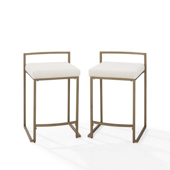 Harlowe 2Pc Counter Stool Set - Crème