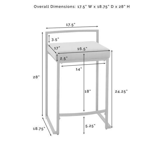 Harlowe 2Pc Counter Stool Set - Crème