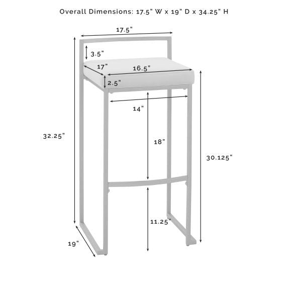 Harlowe 2Pc Bar Stool Set - Gray